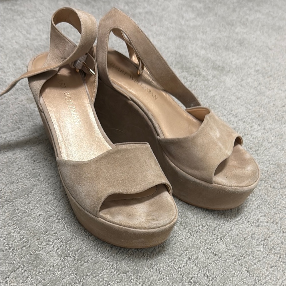 Stuart Weitzman Women's Tan Platform Sandals